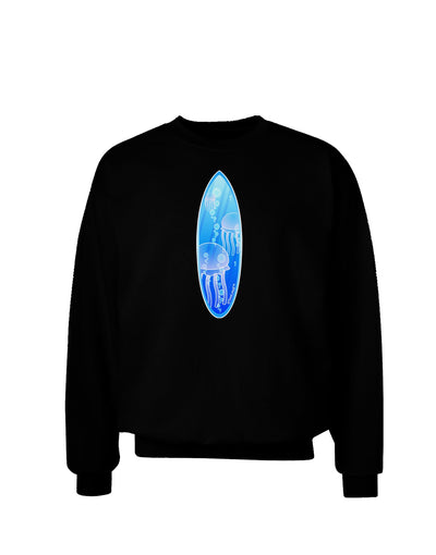 Jellyfish Surfboard Adult Dark Sweatshirt by TooLoud-Sweatshirts-TooLoud-Black-Small-Davson Sales