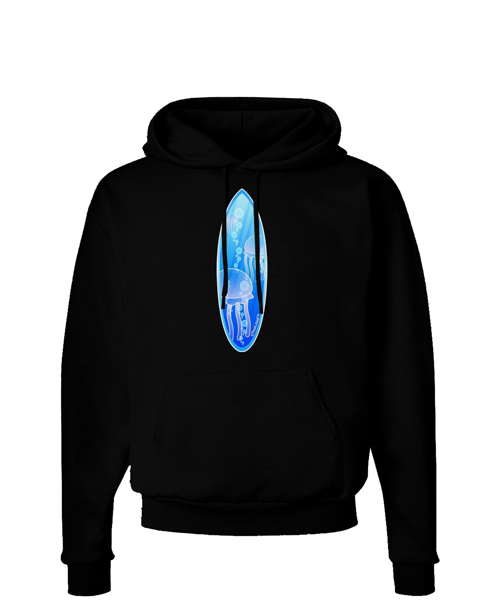 Jellyfish Surfboard Dark Hoodie Sweatshirt by TooLoud-Hoodie-TooLoud-Black-Small-Davson Sales