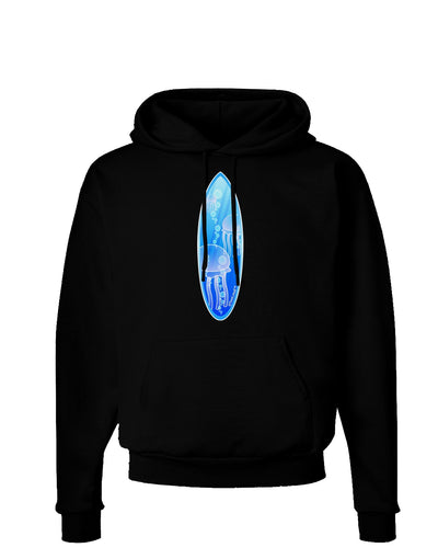 Jellyfish Surfboard Dark Hoodie Sweatshirt by TooLoud