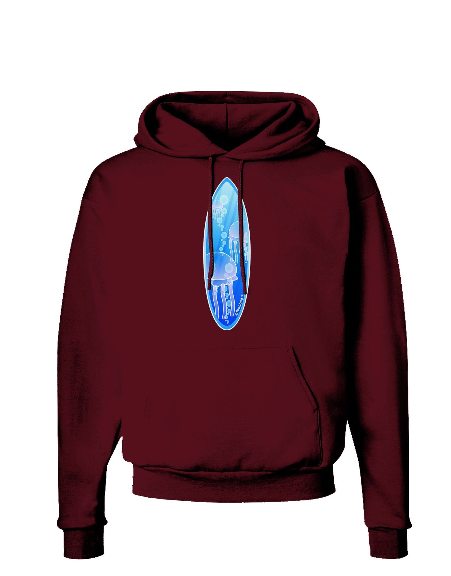 Jellyfish Surfboard Dark Hoodie Sweatshirt by TooLoud-Hoodie-TooLoud-Maroon-Small-Davson Sales