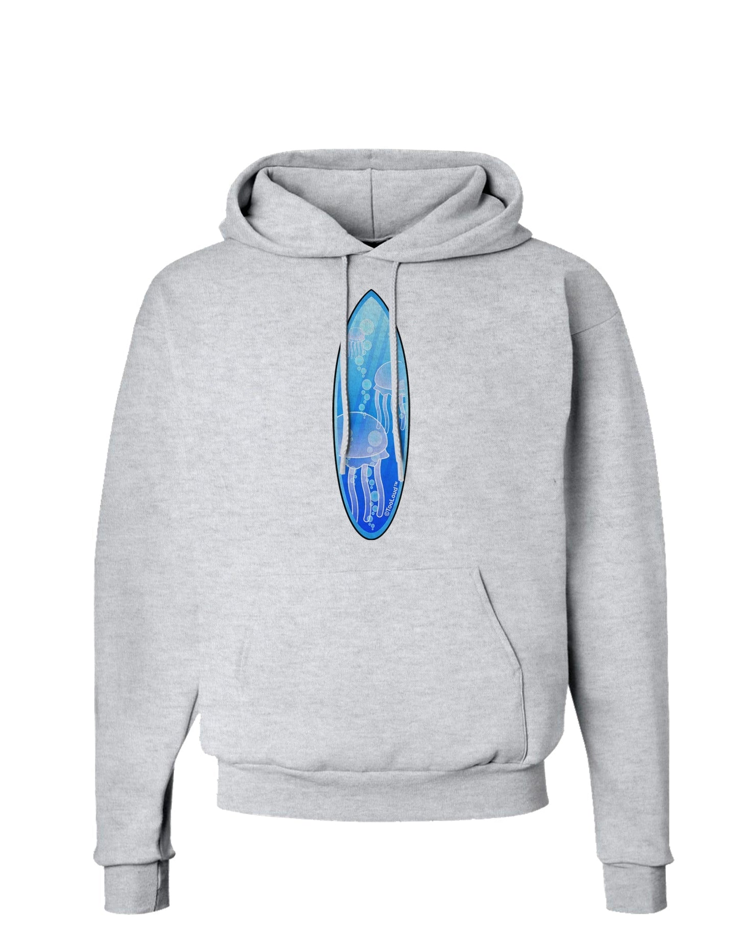 Jellyfish Surfboard Hoodie Sweatshirt by TooLoud-Hoodie-TooLoud-AshGray-Small-Davson Sales