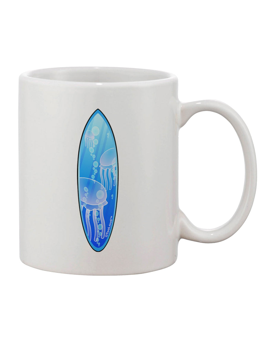 Jellyfish Surfboard Inspired 11 oz Coffee Mug - Expertly Crafted by TooLoud-11 OZ Coffee Mug-TooLoud-White-Davson Sales