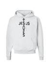 Jesus Saves - Cross Shape Design Hoodie Sweatshirt by TooLoud-Hoodie-TooLoud-White-Small-Davson Sales