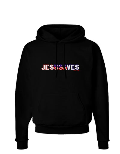 JesUSAves - Jesus Saves USA Design Dark Hoodie Sweatshirt by TooLoud-Hoodie-TooLoud-Black-Small-Davson Sales