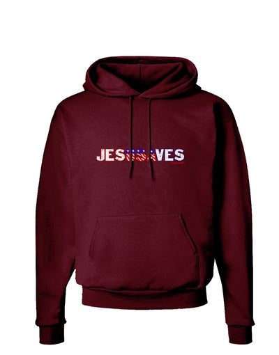 JesUSAves - Jesus Saves USA Design Dark Hoodie Sweatshirt by TooLoud-Hoodie-TooLoud-Maroon-Small-Davson Sales