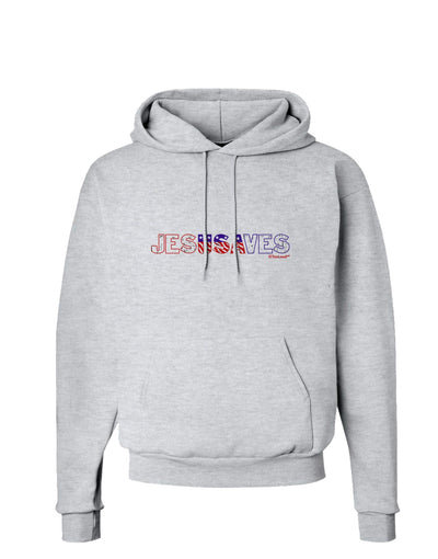 JesUSAves - Jesus Saves USA Design Hoodie Sweatshirt by TooLoud-Hoodie-TooLoud-AshGray-Small-Davson Sales