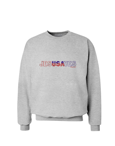 JesUSAves - Jesus Saves USA Design Sweatshirt by TooLoud-Sweatshirts-TooLoud-AshGray-Small-Davson Sales