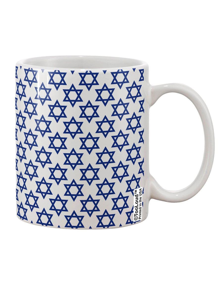 Jewish-inspired 11 oz Coffee Mug with Stars of David Print - Crafted by a Drinkware Expert-11 OZ Coffee Mug-TooLoud-White-Davson Sales