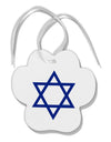 Jewish Star of David Paw Print Shaped Ornament by TooLoud-Ornament-TooLoud-White-Davson Sales