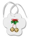 Jingle Balls Paw Print Shaped Ornament-Ornament-TooLoud-White-Davson Sales