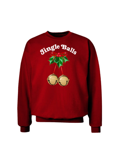 Jingle Balls with Text Adult Dark Sweatshirt-Sweatshirts-TooLoud-Deep-Red-Small-Davson Sales