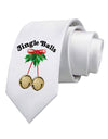 Jingle Balls with Text Printed White Necktie