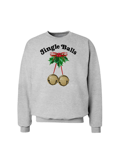 Jingle Balls with Text Sweatshirt-Sweatshirts-TooLoud-AshGray-Small-Davson Sales