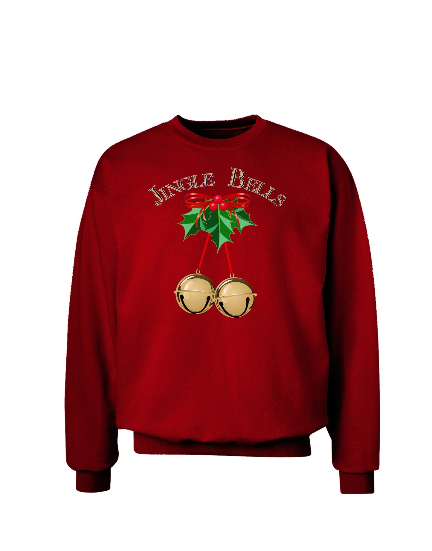 Jingle Bells Adult Dark Sweatshirt by-Sweatshirts-TooLoud-Deep-Red-Small-Davson Sales