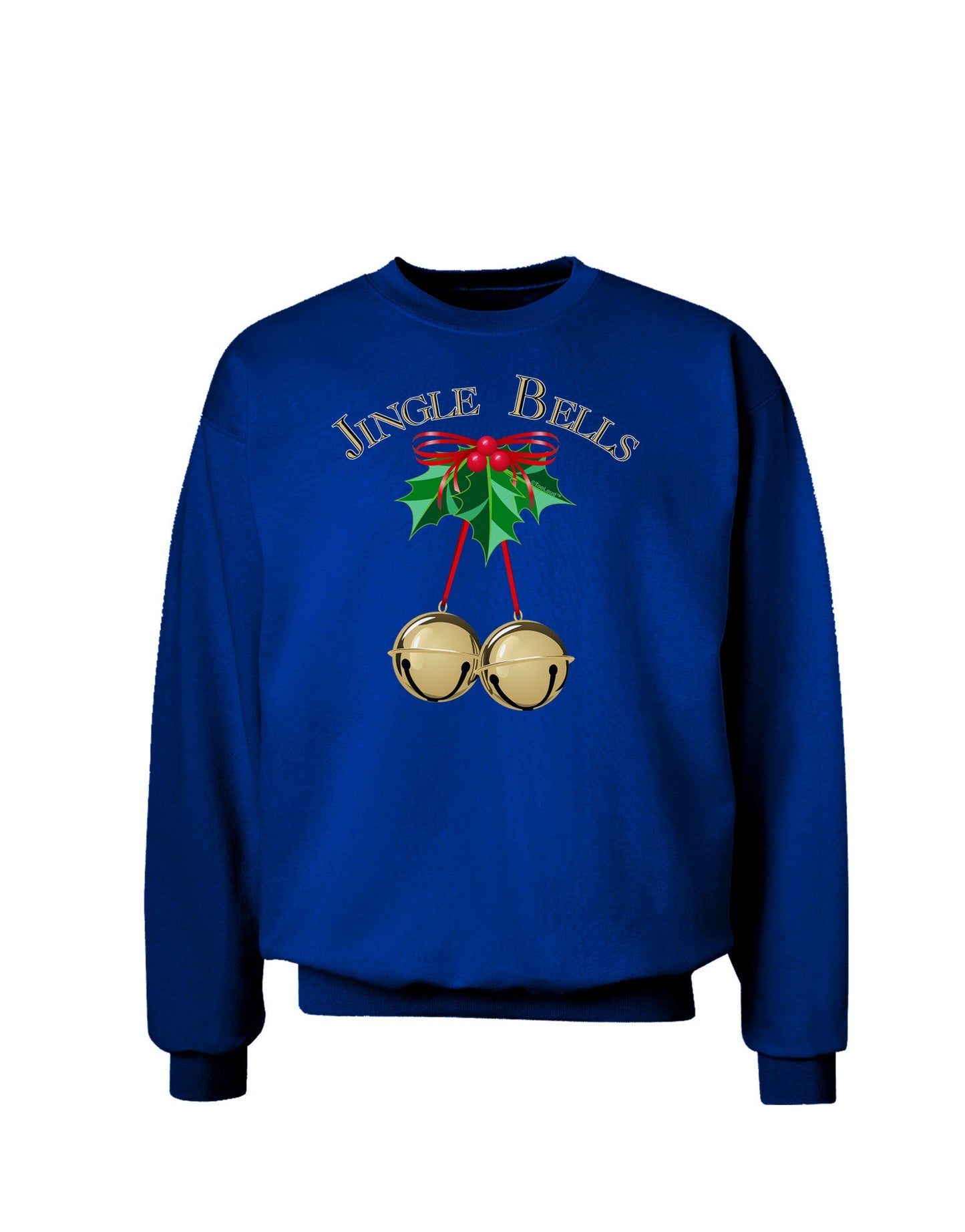 Jingle Bells Adult Dark Sweatshirt by-Sweatshirts-TooLoud-Deep-Royal-Blue-Small-Davson Sales