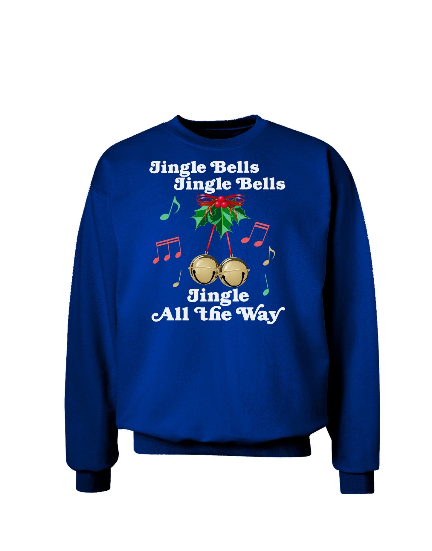 Jingle Bells All the way Adult Dark Sweatshirt-Sweatshirts-TooLoud-Deep-Royal-Blue-Small-Davson Sales