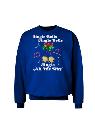 Jingle Bells All the way Adult Dark Sweatshirt-Sweatshirts-TooLoud-Deep-Royal-Blue-Small-Davson Sales