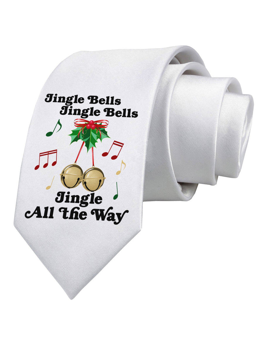 Jingle Bells All the way Printed White Necktie