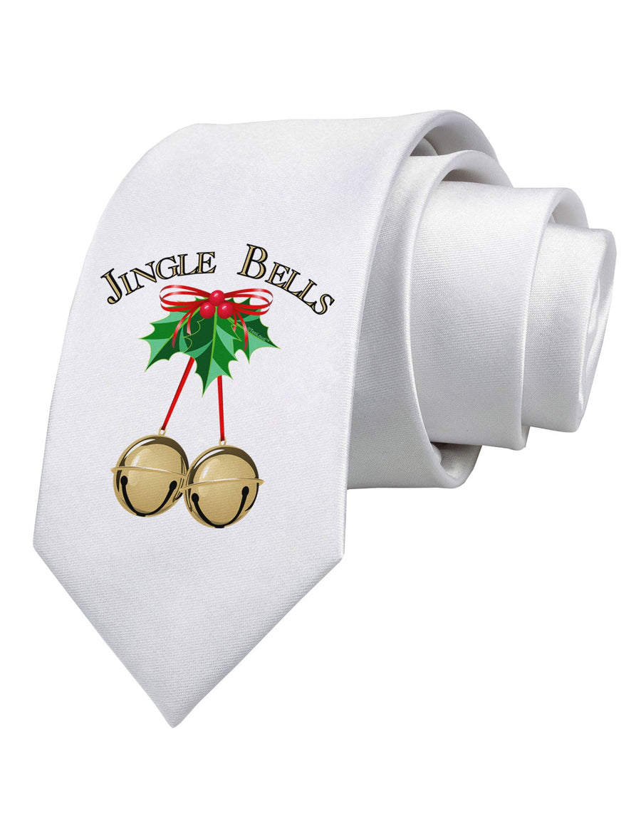 Jingle Bells Printed White Necktie by