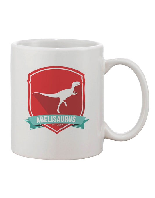 Jurassic Abelisaurus Dinosaur Themed 11 oz Coffee Mug - Expertly Crafted by TooLoud-11 OZ Coffee Mug-TooLoud-White-Davson Sales