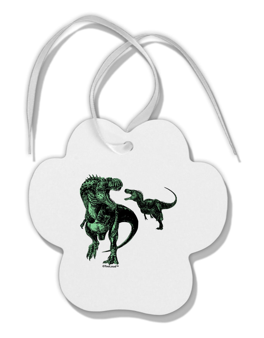 Jurassic Dinosaur Design 1 Paw Print Shaped Ornament by TooLoud-Ornament-TooLoud-White-Davson Sales