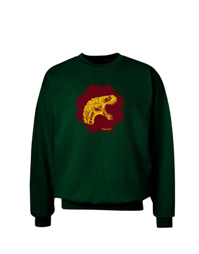 Jurassic Dinosaur Face Blood Splatter Adult Dark Sweatshirt by TooLoud-Sweatshirts-TooLoud-Deep-Forest-Green-Small-Davson Sales