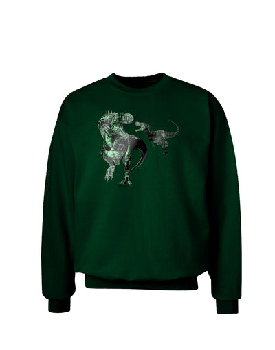 Jurassic Dinosaur Metallic - Silver Adult Dark Sweatshirt by TooLoud-Sweatshirts-TooLoud-Deep-Forest-Green-Small-Davson Sales