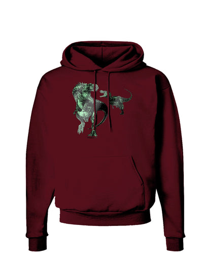 Jurassic Dinosaur Metallic - Silver Dark Hoodie Sweatshirt by TooLoud-Hoodie-TooLoud-Maroon-Small-Davson Sales