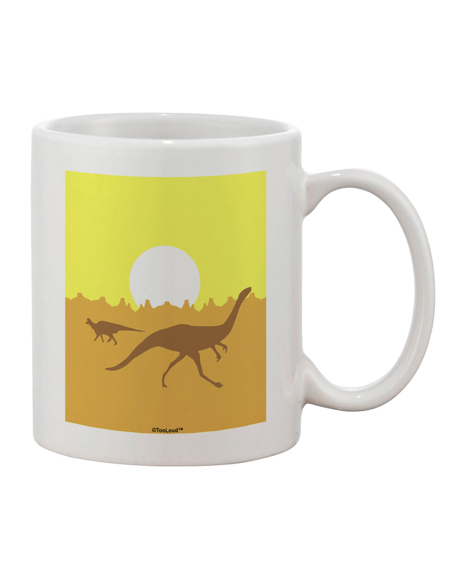 Jurassic Dinosaur Sunrise 11 oz Coffee Mug - Expertly Crafted by TooLoud-11 OZ Coffee Mug-TooLoud-White-Davson Sales