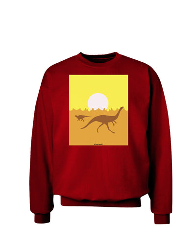 Jurassic Dinosaur Sunrise Adult Dark Sweatshirt by TooLoud-Sweatshirts-TooLoud-Deep-Red-Small-Davson Sales