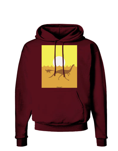 Jurassic Dinosaur Sunrise Dark Hoodie Sweatshirt by TooLoud-Hoodie-TooLoud-Maroon-Small-Davson Sales