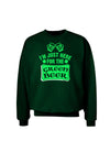 Just Here For The Green Beer Adult Dark Sweatshirt-Sweatshirts-TooLoud-Deep-Forest-Green-Small-Davson Sales