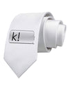 K Text Bubble Printed White Necktie