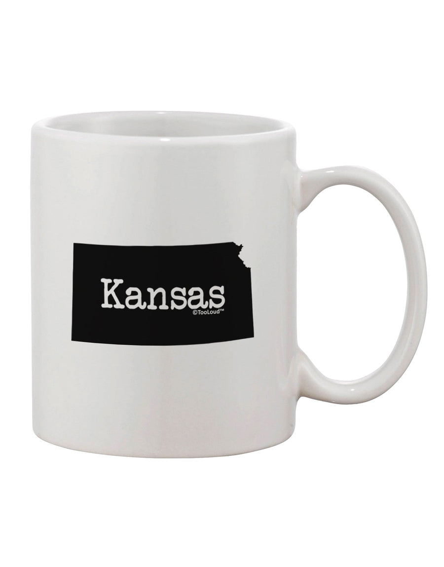 Kansas State Shape Printed 11 oz Coffee Mug - Expertly Crafted Drinkware TooLoud-11 OZ Coffee Mug-TooLoud-White-Davson Sales