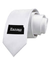 Kansas - United States Shape Printed White Necktie by TooLoud