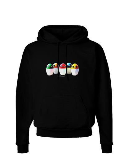 Kawaii Easter Eggs - No Text Dark Hoodie Sweatshirt by TooLoud-Hoodie-TooLoud-Black-Small-Davson Sales