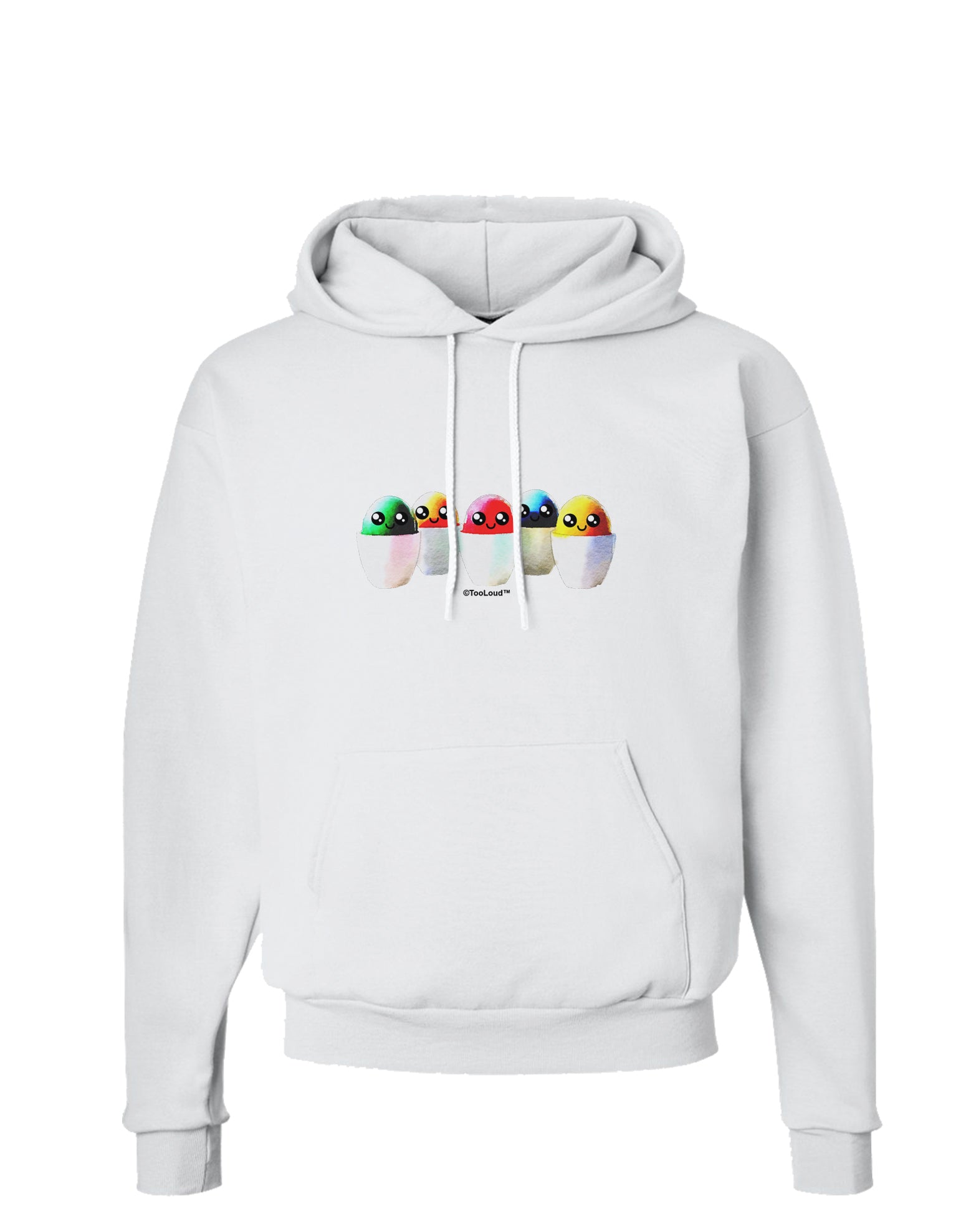 Kawaii Easter Eggs - No Text Hoodie Sweatshirt by TooLoud-Hoodie-TooLoud-White-Small-Davson Sales