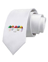 Kawaii Easter Eggs - No Text Printed White Necktie by TooLoud