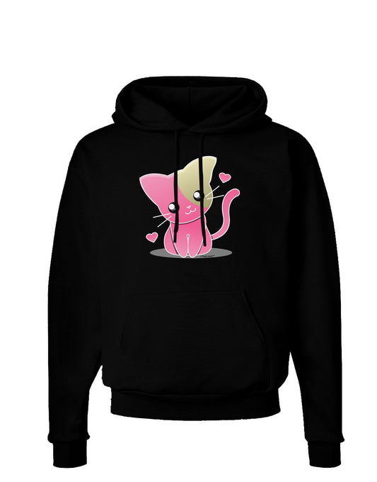 Kawaii Kitty Dark Hoodie Sweatshirt-Hoodie-TooLoud-Black-Small-Davson Sales