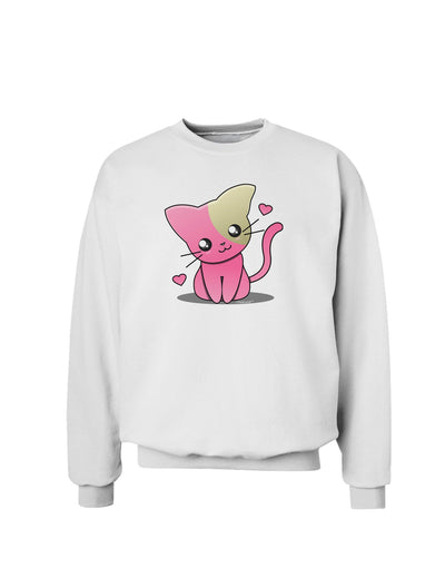 Kawaii Kitty Sweatshirt-Sweatshirts-TooLoud-White-Small-Davson Sales