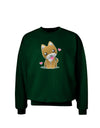 Kawaii Puppy Adult Dark Sweatshirt-Sweatshirts-TooLoud-Deep-Forest-Green-Small-Davson Sales