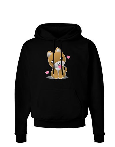 Kawaii Puppy Dark Hoodie Sweatshirt-Hoodie-TooLoud-Black-Small-Davson Sales