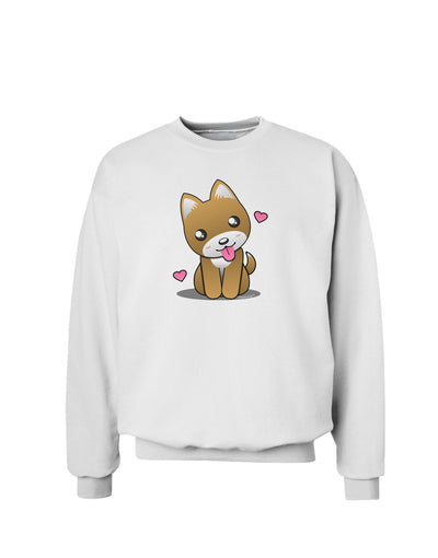 Kawaii Puppy Sweatshirt-Sweatshirts-TooLoud-White-Small-Davson Sales