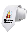 Kawaii Queen Queen Bee Printed White Necktie