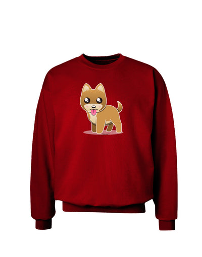 Kawaii Standing Puppy Adult Dark Sweatshirt-Sweatshirts-TooLoud-Deep-Red-Small-Davson Sales