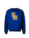 Kawaii Standing Puppy Adult Dark Sweatshirt-Sweatshirts-TooLoud-Deep-Royal-Blue-Small-Davson Sales