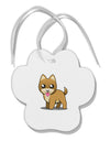 Kawaii Standing Puppy Paw Print Shaped Ornament-Ornament-TooLoud-White-Davson Sales