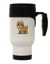 Kawaii Standing Puppy Stainless Steel 14oz Travel Mug-Travel Mugs-TooLoud-White-Davson Sales