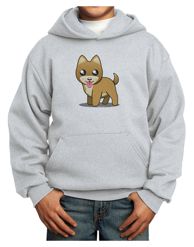 Kawaii Standing Puppy Youth Hoodie Pullover Sweatshirt-Youth Hoodie-TooLoud-Ash-XS-Davson Sales