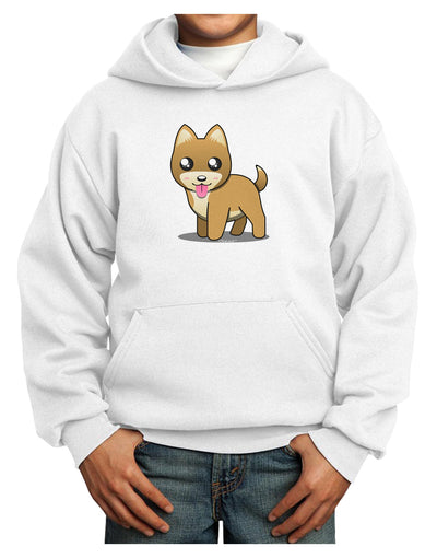 Kawaii Standing Puppy Youth Hoodie Pullover Sweatshirt-Youth Hoodie-TooLoud-White-XS-Davson Sales